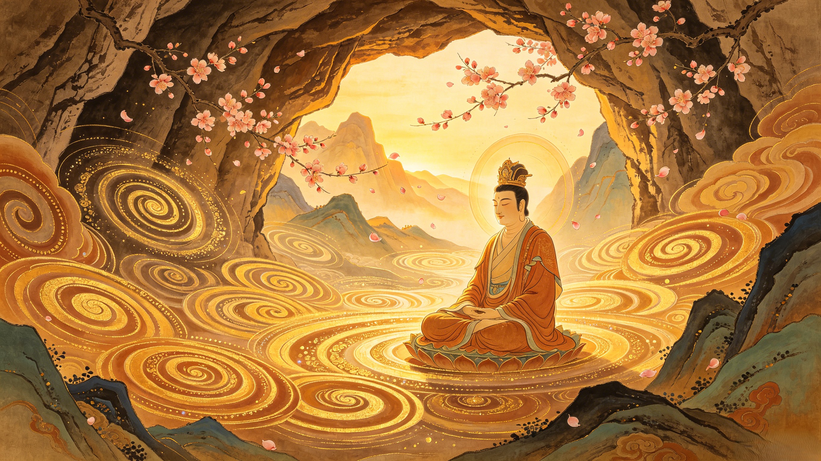 Zhang Youren cultivating through 1,750 kalpas in a mountain cave