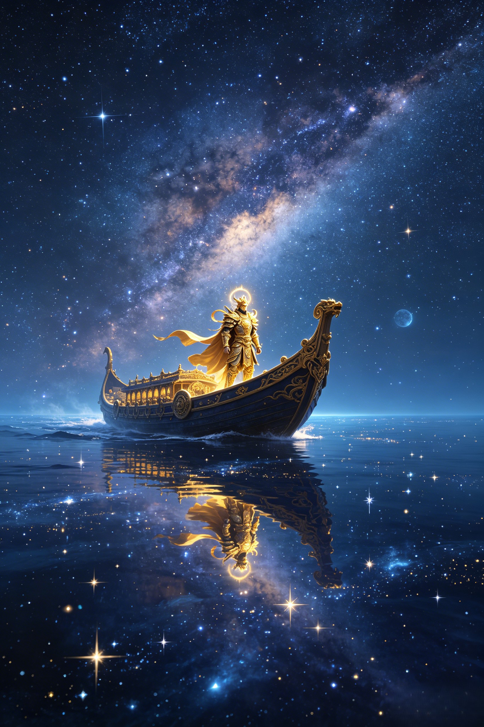A divine figure beside a vast body of water — the revelation